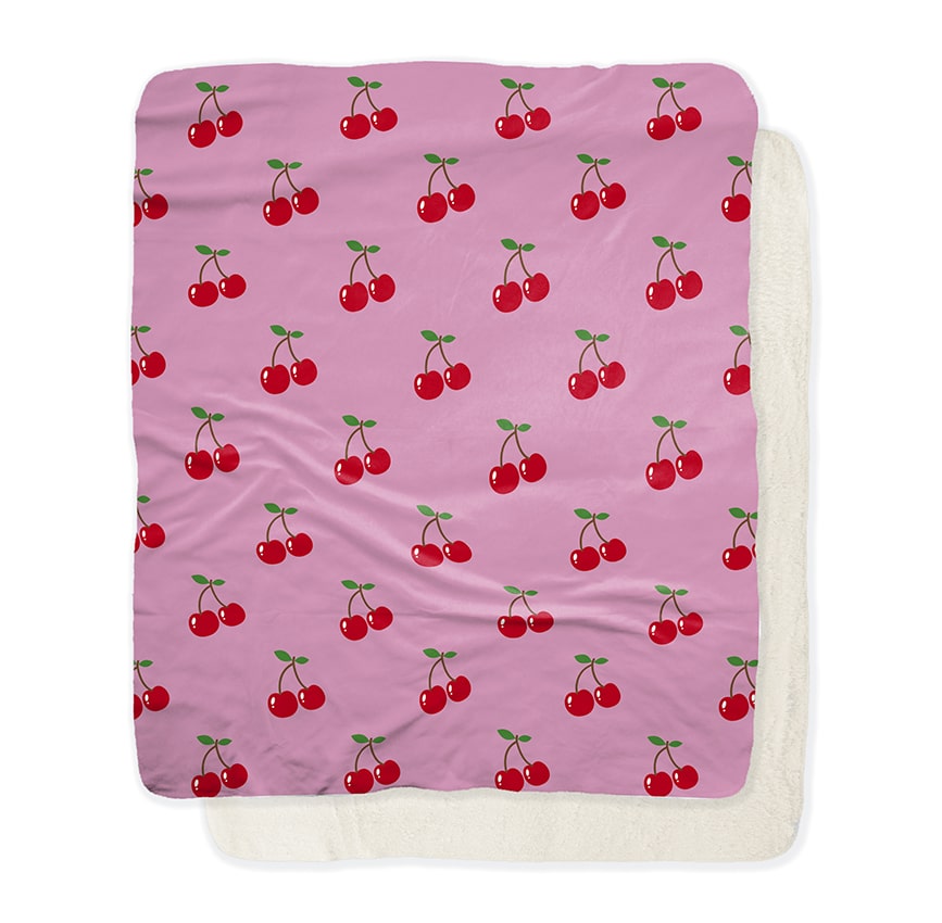 fleece deken sweet cherries pink