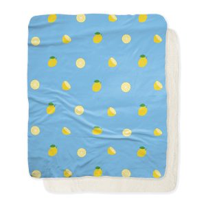 Fleece deken fresh lemon blue