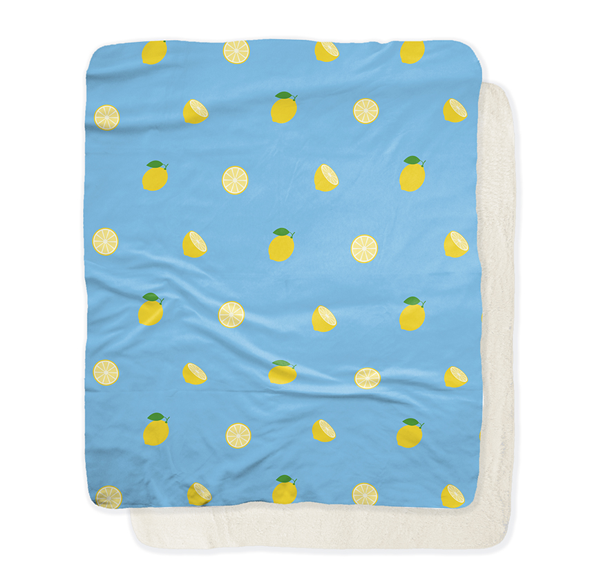 Fleece deken fresh lemon blue